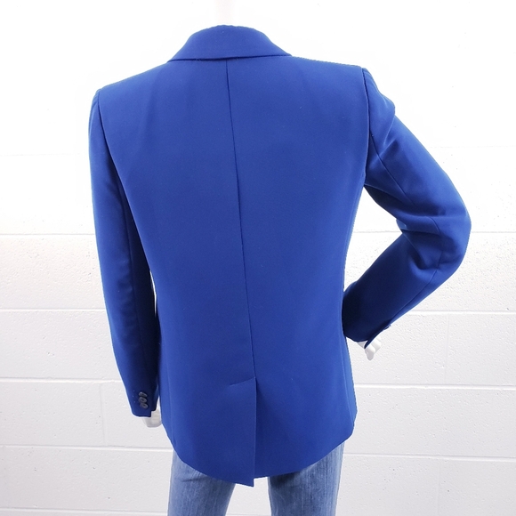 J. Crew Factory Women's Blue Crepe Blazer Work Suit Jacket B9367 Size 2 - Picture 4 of 12